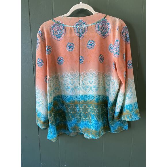 JAIPUR Blouse Womens Size XL Bohemian Festival Pullover Loose Lightweight Shirt - Picture 2 of 9